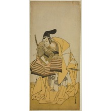 勝川春章: The Actor Ichikawa Ebizo III as Kudo Saemon Suketsune in the Play Kamuri Kotoba Soga no Yukari, Performed at the Ichimura Theater in the First Month, 1776 - シカゴ美術館