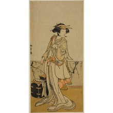 Katsukawa Shunsho: The Actor Segawa Yujiro I as Osai, a Female Hairdresser, in the Play Kamuri Kotoba Soga no Yukari, Performed at the Ichimura Theater in the First Month, 1776 - Art Institute of Chicago