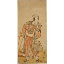 Estampe japonaise "The Actor Bando Mitsugoro I as Taira no Tadamori Disguised as a Potted-Plant Seller in the Play Sakuya Kono Hana no Kaomise, Performed at the Nakamura Theater in the Eleventh Month, 1776" par Katsukawa Shunsho, 勝川春章 (Katsukawa Shunshô)