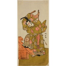 Japanischer Druck "The Actor Ichimura Uzaemon IX as Otomo no Kuronushi in the Play Sugata no Hana Yuki no Kuronushi, Performed at the Ichimura Theater in the Eleventh Month, 1776" von Katsukawa Shunsho, 勝川春章 (Katsukawa Shunshô)