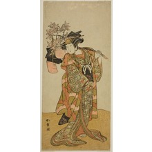 Katsukawa Shunsho: The Actor Yamashita Kinsaku II as Odai, an Eboshi (Hat) Seller, in the Play Hana-zumo Genji Hiiki, Performed at the Nakamura Theater in the Eleventh Month, 1775 - Art Institute of Chicago