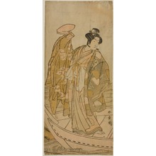 勝川春章: The Actor Ichikawa Monnosuke II as Minamoto no Yorinobu in the Play Kikujido Shuen no Iwaya, Performed at the Morita Theater in the Eleventh Month, 1775 - シカゴ美術館