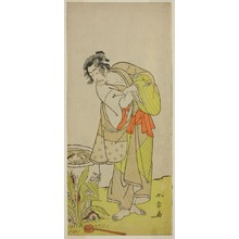 勝川春章: The Actor Ichikawa Danjuro V as Soga no Dozaburo (?) in the Play Shida Yuzuriha Horai Soga (?), Performed at the Morita Theater (?) in the First Month, 1775 (?) - シカゴ美術館