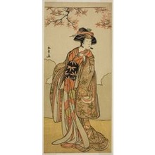 Japanischer Druck "The Actor Osagawa Tsuneyo II as Onoe no Mae in the Play Date Nishiki Tsui no Yumitori, Performed at the Morita Theater in the Eleventh Month, 1778" von Katsukawa Shunsho, 勝川春章 (Katsukawa Shunshô)