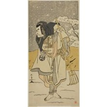 勝川春章: The Actor Nakamura Nakazo I as Akugenda Yoshira Disguised as a Pilgrim, in the Play Chigo Torii Tobiiri Kitsune, Performed at the Ichimura Theater in the Eleventh Month, 1777 - シカゴ美術館