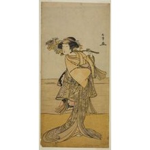 勝川春章: The Actor Nakamura Tomijuro I as a Female Fox from Mt. Ubagadake in the Play Chigo Torii Tobiiri Kitsune, Performed at the Ichimura Theater in the Eleventh Month, 1777 - シカゴ美術館