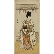 Japanischer Druck "The Actor Ichikawa Monnosuke II as the Court Servant Shoheida Sadamori in the Play Masakado Kammuri no Hatsuyuki, Performed at the Nakamura Theater in the Eleventh Month, 1777" von Katsukawa Shunsho, 勝川春章 (Katsukawa Shunshô)