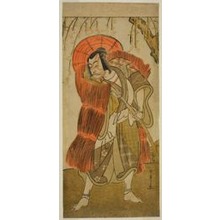 Estampe japonaise "The Actor Ichikawa Danjuro V as Akushichibyoe Kagekiyo Disguised as a Beggar, in the Play Tsukisenu Haru Hagoromo Soga, Performed at the Ichimura Theater in the Third Month, 1777" par Katsukawa Shunsho, 勝川春章 (Katsukawa Shunshô)