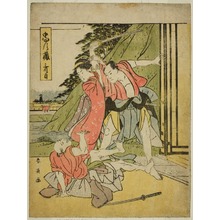 Japanischer Druck "Act Three: The Quarrel Scene from the play Chushingura (Treasury of the Forty-seven Loyal Retainers)" von Katsukawa Shun'ei, 勝川春英 (Katsukawa Shun'ei)