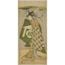 Japanischer Druck "The Actor Osagawa Tsuneyo II as Oiso no Tora in the Play Gohiiki no Hana Aikyo Soga, Performed at the Kawarazaki Theater in the First Month, 1794" von Katsukawa Shun'ei, 勝川春英 (Katsukawa Shun'ei)