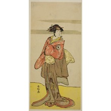 勝川春好: The Actor Iwai Hanshiro IV as Hitomaru Disguised as the Geisha Oshun in the Play Edo no Hana Mimasu Soga, Performed at the Nakamura Theater in the Third Month, 1783 - シカゴ美術館