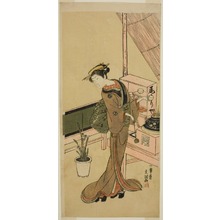 Japanese Print "Waitress at the Owariya Teahouse" by Ippitsusai Buncho, 一筆斉文調 (Ippitsusai Bunchô)