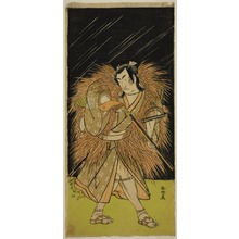 勝川春好: The Actor Ichikawa Monnosuke II as Hayano Kampei in the Play Kanadehon Chushin Najori no Kura, Performed at the Nakamura Theater in the Ninth Month, 1780 - シカゴ美術館