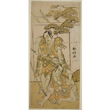 勝川春好: The Actors Otani Hiroji III as Onio Shinzaemon (right), and Nakamura Sukegoro II as Wappa no Kikuo (left) in the Play Iro Moyo Aoyagi Soga, Performed at the Nakamura Theater in the First Month, 1775 - シカゴ美術館