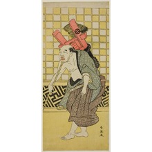 勝川春英: The Actor Asao Tamejuro I as Drunken Gotobei in Act Three of the Play Yoshitsune Koshigoe Jo (Yoshitsune's Koshigoe Petition), Performed at the Ichimura Theater from the Ninth Day of the Ninth Month, 1790 - シカゴ美術館