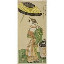 Ippitsusai Buncho: The Actor Segawa Kikunojo II as the Courtesan Hitachi in Part Two of the Play Wada Sakamori Osame no Mitsugumi (Wada's Carousal: The Last Drink With a Set of Three Cups), Performed at the Ichimura Theater from the Ninth Day of the Second Month, 1771 - Art Institute of Chicago