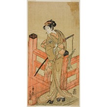 一筆斉文調: The Actor Nakamura Matsue I as Tsuchiya Umegawa Disguised as the Female Sumo Wrestler Oyodo (?) in the Play Naniwa no Onna-zumo (?), Performed at the Nakamura Theater (?) in the Sixth Month, 1770 (?) - シカゴ美術館