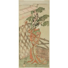 一筆斉文調: The Actor Yamashita Kinsaku II as Moshio, Wife of Ito Sukekiyo, in the Play Izu-goyomi Shibai no Ganjitsu, Performed at the Morita Theater in the Eleventh Month, 1772 - シカゴ美術館