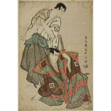 Toshusai Sharaku: Ichikawa Yaozo lll in the Role of Fuwa no Banzaemon and Sakata Hangoro lll in the Role of Kosodate no Kannonbo - Art Institute of Chicago