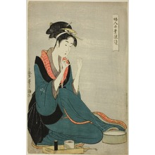 Kitagawa Utamaro: Seated woman (O o Tsumu) - Art Institute of Chicago