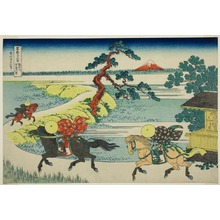 Katsushika Hokusai: Sekiya Village on the Sumida River (Sumidagawa Sekiya no sato), from the series Thirty-six views of Mount Fuji (Fugaku sanjurokkei) - Art Institute of Chicago