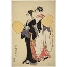 喜多川歌麿: Two Beauties Dressed as Komuso Priests (Komuso sugata no ni bijin) - シカゴ美術館