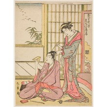 Katsushika Hokusai: Descending Geese for Bunshichi (Bunshichi no rakugan), from the series 