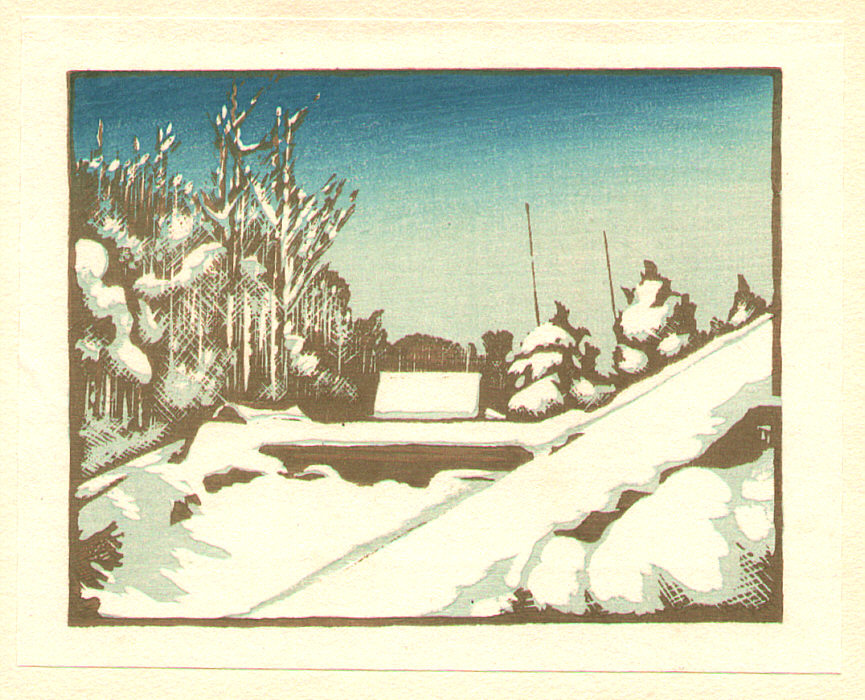 Inagaki Tomoo: Rooftops - Clearing after the Snow - Artelino - Ukiyo-e ...
