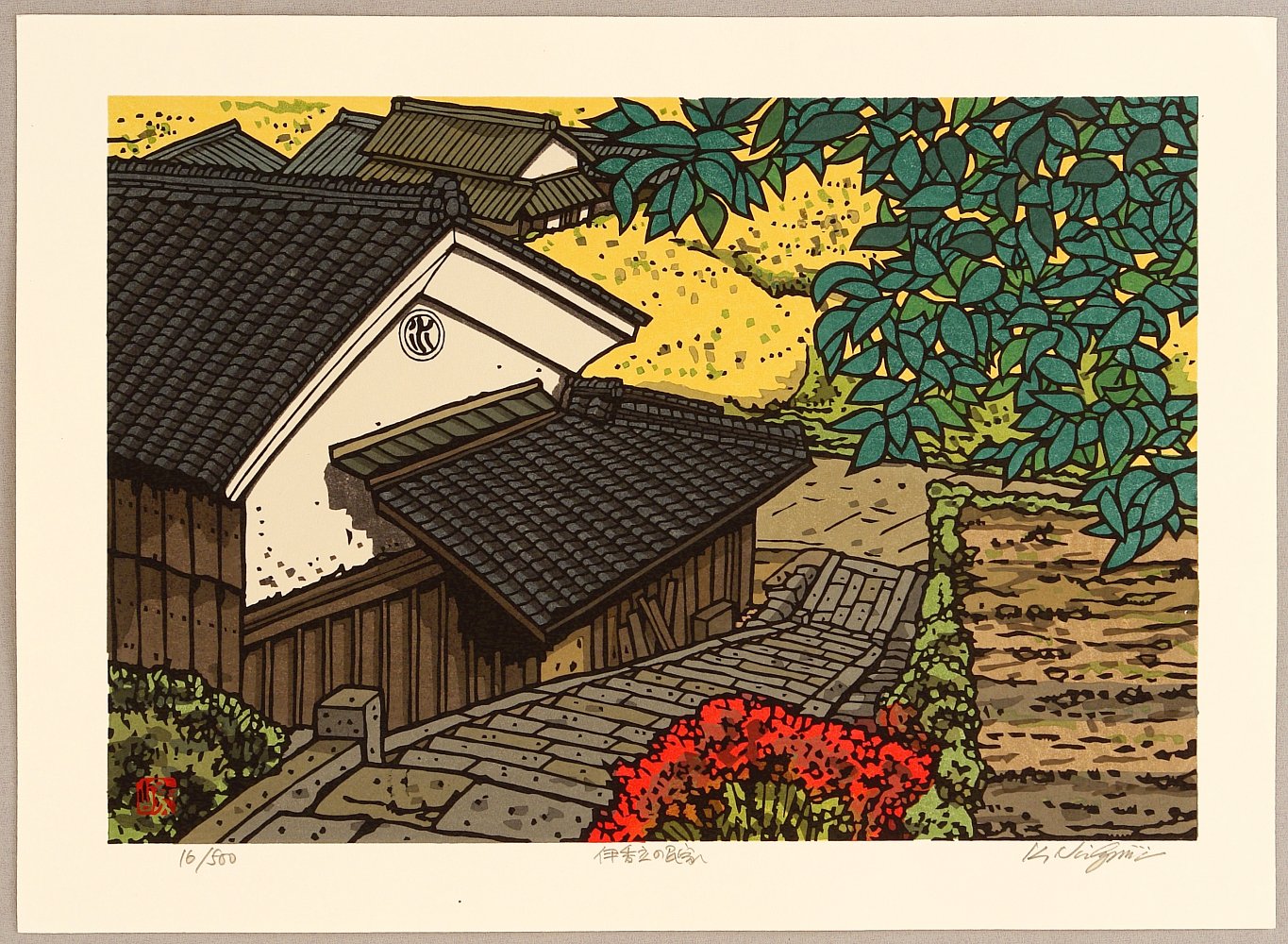 Nishijima Katsuyuki: Townhouse at Ikadachi - Artelino - Ukiyo-e Search
