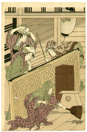 Kitagawa Utamaro: House Cleaning - Artelino