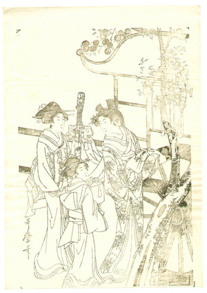 Kitagawa Utamaro: Lady from Ox Cart Key-block Prints - Artelino
