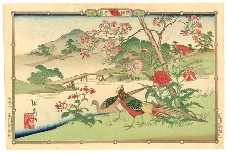 Utsushi Rinsai: Poppies and Golden Pheasants - Artelino