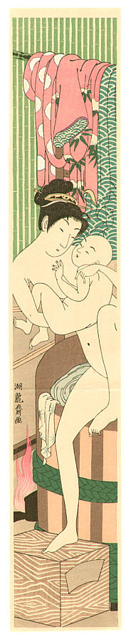 Isoda Koryusai: Taking a Bath (long format) - Artelino
