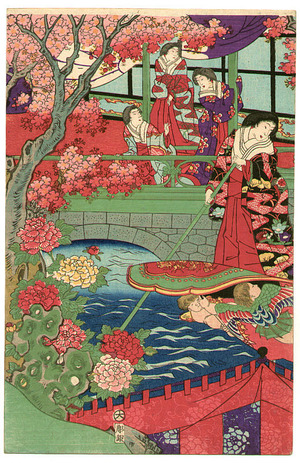 Toyohara Chikanobu: Cherub Boat Excursion - Artelino