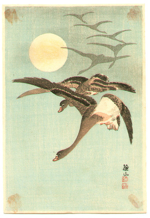 Ito Sozan: Homing Geese (postcard size print) - Artelino
