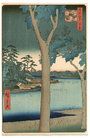 Japanese Print "Akasaka - One Hundred Famous Views of Edo" by Ando Hiroshige, 歌川広重 (Ando Hiroshige)