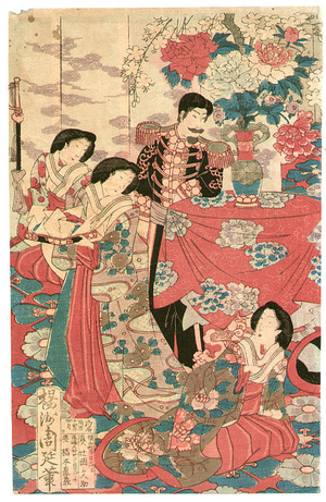 Toyohara Chikanobu: Tea Party - Meiji Emperor and Empress - Artelino