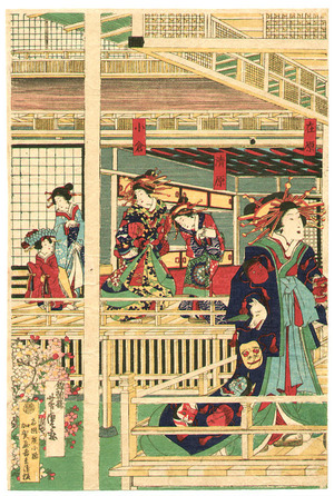 Utagawa Yoshitora, 歌川芳虎 (Utagawa Yoshitora)による浮世絵「Courtesans」