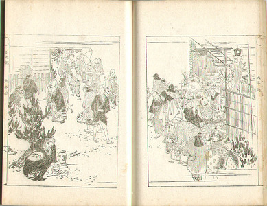 Japanese Print "Sketches by Gekko - Irohabiki Gekko Manga Vol.2 of 1st Set (e-hon: First Edition)" by Ogata Gekko, 尾形月耕 (Ogata Gekko)