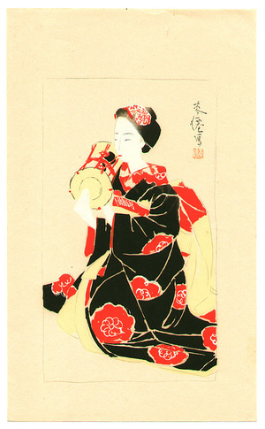 日本版画 "Maiko (first edition)" 由 Tsuchida Bakusen 创作