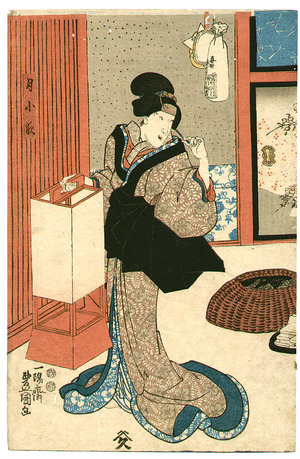 Utagawa Kunisada: Baking Rice Cakes - kabuki - Artelino