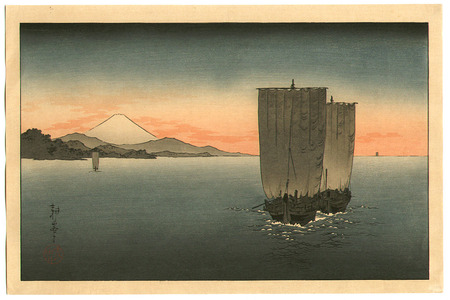 古峰: Boats and Mt.Fuji - Artelino