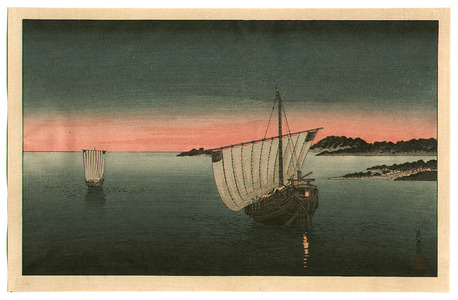 無款: Two Boats in the Sunset - Artelino