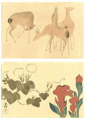 Ogata Korin After: Deer and Flowers - Artelino