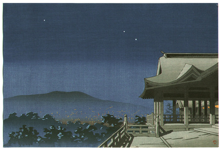 Japanese Print "Stary Night at Kiyomizu Temple" by Unknown, 無款 (null)