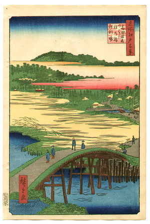 Ando Hiroshige, 歌川広重 (Ando Hiroshige)による浮世絵「Sugatami Bridge at Takata - One Hundred Famous View of Edo」