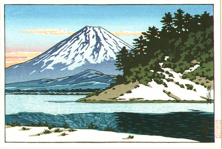川瀬巴水: Mt.Fuji and Lake - Artelino