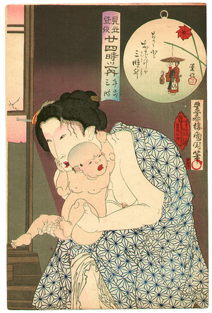 Toyohara Kunichika: Babysitting at 3 a.m. - Scenes of the Twenty-four Hours - Artelino