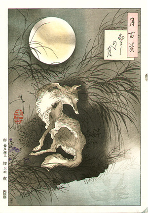 月岡芳年: Musashi Plain Moon - Tsuki hyakushi # 91 - Artelino