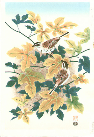 Ashikaga Shizuo: Birds and Maple - Artelino